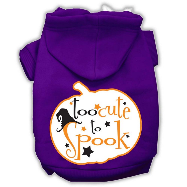 Too Cute to Spook Screenprint Hoodie Purple S